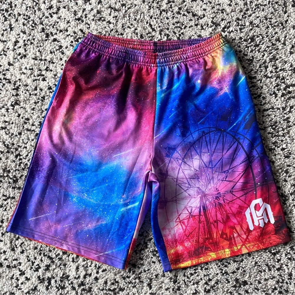 Into The AM Festival Shorts EDM Purple Blue Red Ferris Wheel Graphic Men's 34